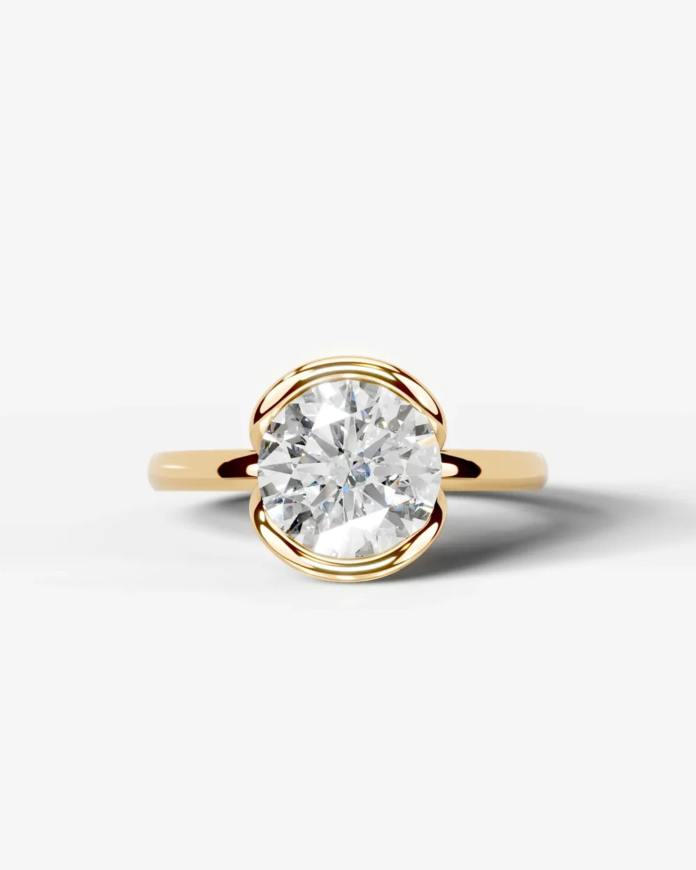 2 Carat Lab Grown Round Diamond Floating Bezel Ring