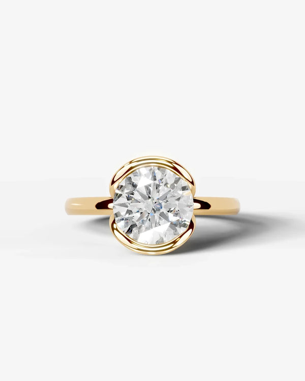 2 Carat Lab Grown Round Diamond Floating Bezel Ring