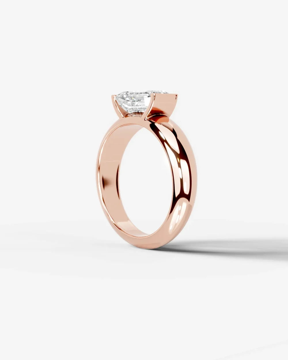 2 Carat Lab Grown Emerald Cut Diamond Gold Ring