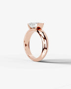 2 Carat Lab Grown Emerald Cut Diamond Gold Ring