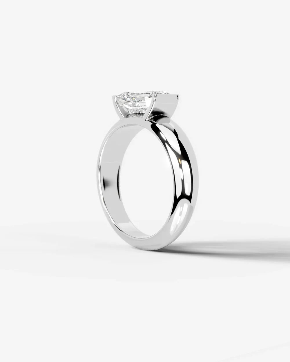 2 Carat Lab Grown Emerald Cut Diamond Gold Ring