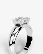 2 Carat Lab Grown Emerald Cut Diamond Gold Ring