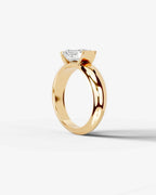 2 Carat Lab Grown Emerald Cut Diamond Gold Ring