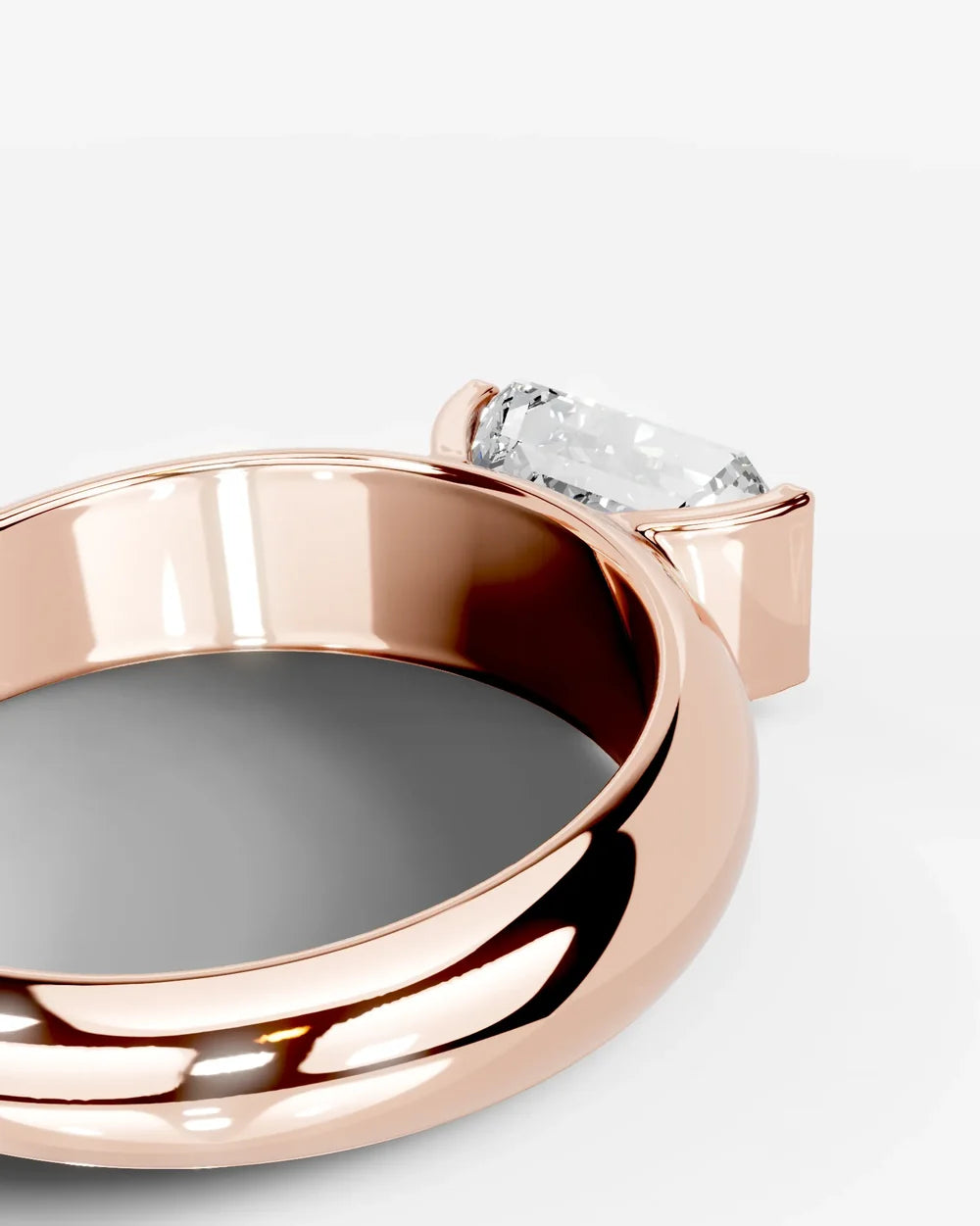 2 Carat Lab Grown Emerald Cut Diamond Gold Ring