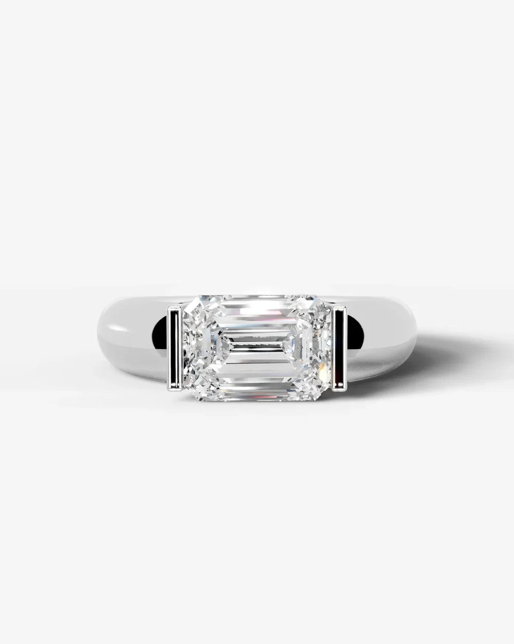 2 Carat Lab Grown Emerald Cut Diamond Gold Ring