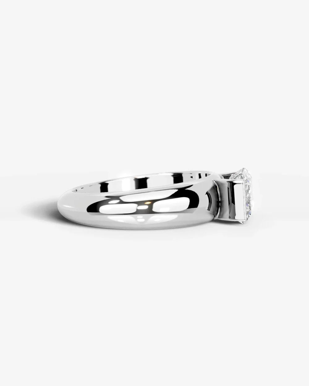 2 Carat Lab Grown Emerald Cut Diamond Gold Ring