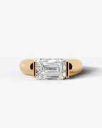 2 Carat Lab Grown Emerald Cut Diamond Gold Ring