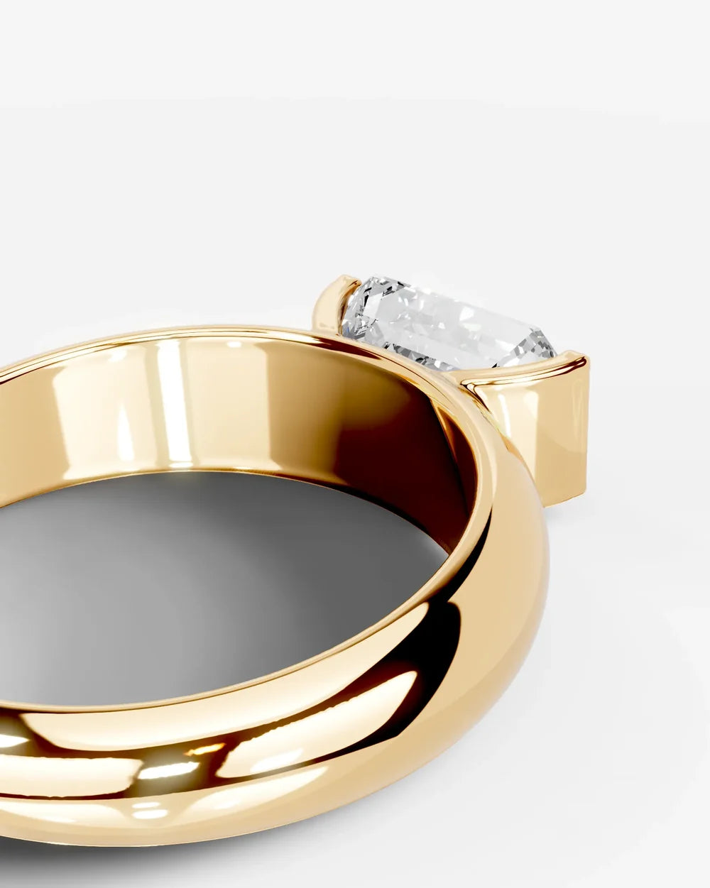2 Carat Lab Grown Emerald Cut Diamond Gold Ring