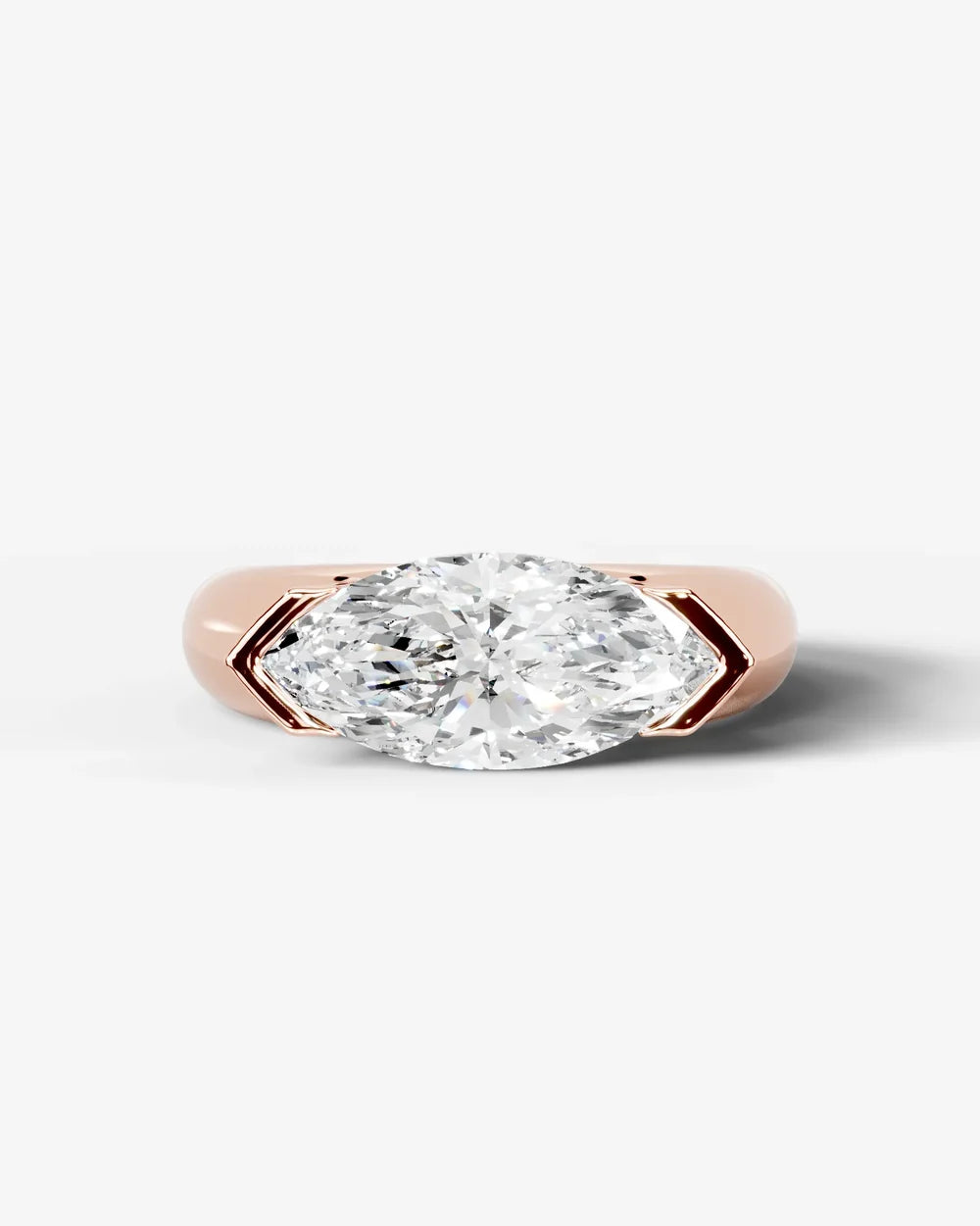 2 Carat Lab Grown Marquise Cut Diamond Gold Ring