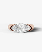 2 Carat Lab Grown Marquise Cut Diamond Gold Ring
