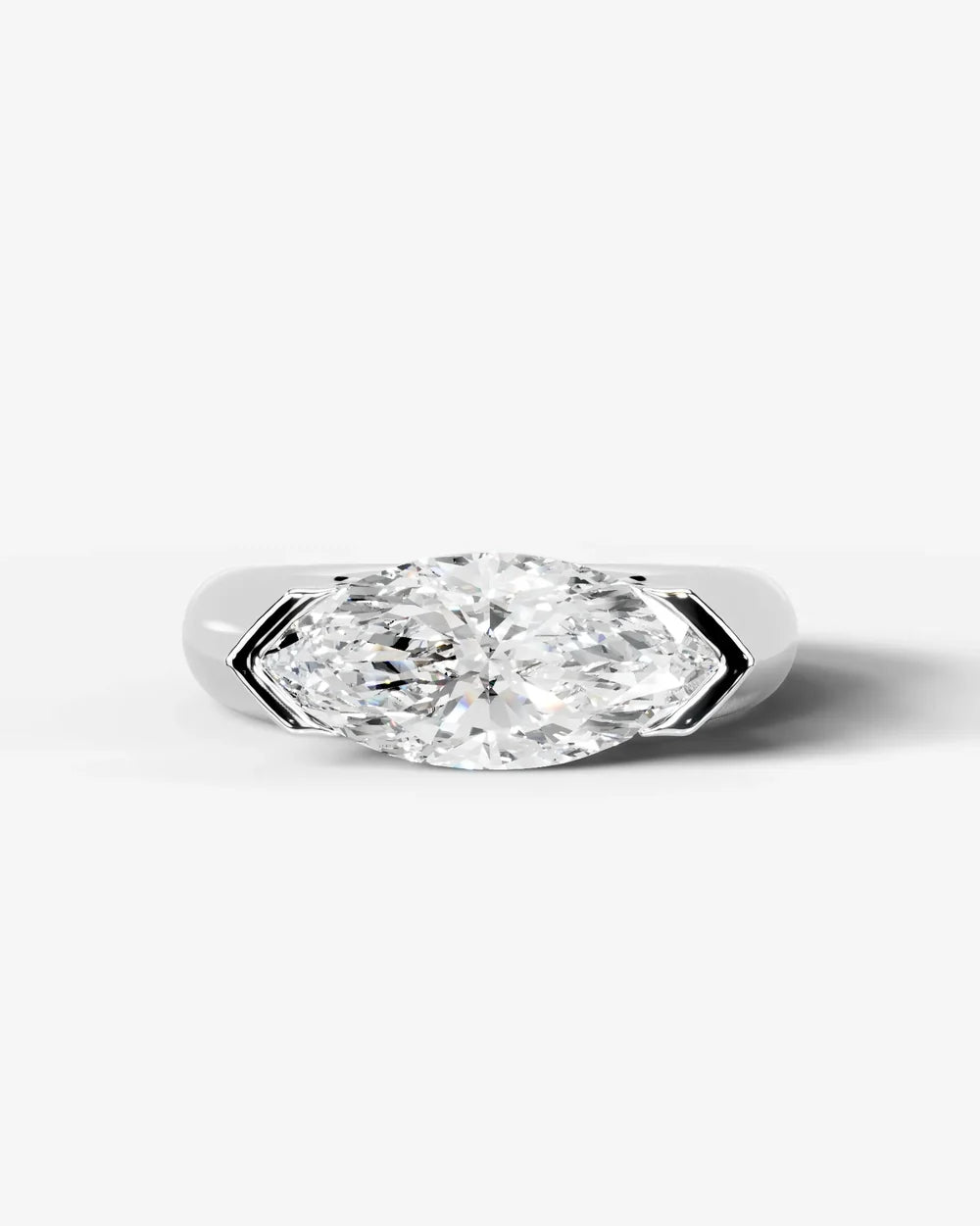 2 Carat Lab Grown Marquise Cut Diamond Gold Ring