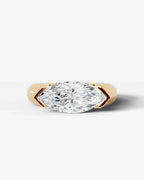 2 Carat Lab Grown Marquise Cut Diamond Gold Ring