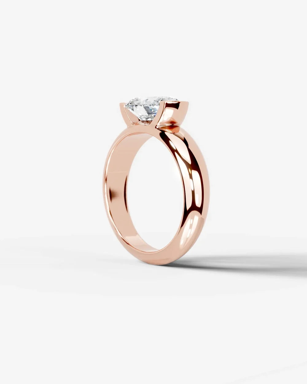 2 Carat Lab Grown Oval Cut Diamond Low-Profile Bezel Ring