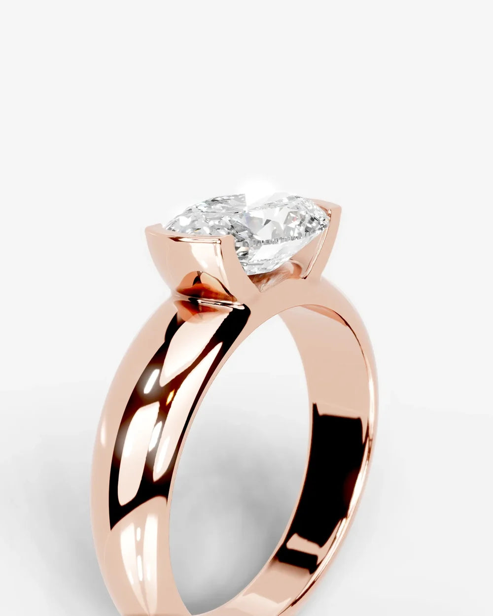 2 Carat Lab Grown Oval Cut Diamond Low-Profile Bezel Ring