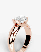 2 Carat Lab Grown Oval Cut Diamond Low-Profile Bezel Ring
