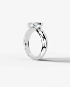 2 Carat Lab Grown Oval Cut Diamond Low-Profile Bezel Ring