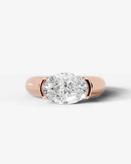 2 Carat Lab Grown Oval Cut Diamond Low-Profile Bezel Ring