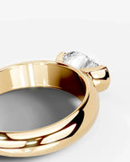 2 Carat Lab Grown Oval Cut Diamond Low-Profile Bezel Ring