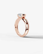 2 Carat Lab Grown Round Cut Diamond Semi-Bezel Solitaire Ring