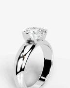 2 Carat Lab Grown Round Cut Diamond Semi-Bezel Solitaire Ring