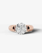 2 Carat Lab Grown Round Cut Diamond Semi-Bezel Solitaire Ring
