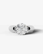 2 Carat Lab Grown Round Cut Diamond Semi-Bezel Solitaire Ring