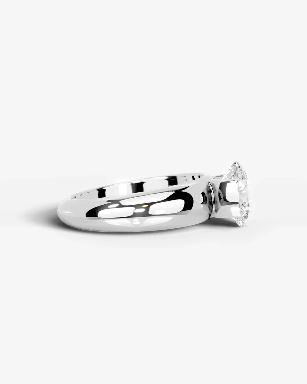 2 Carat Lab Grown Round Cut Diamond Semi-Bezel Solitaire Ring