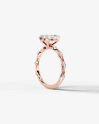 2 Carat Lab Grown Diamond Callista Elongated Cushion Cut Sidestone Engagement Ring