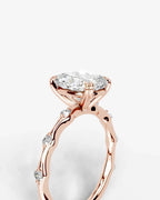 2 Carat Lab Grown Diamond Callista Elongated Cushion Cut Sidestone Engagement Ring