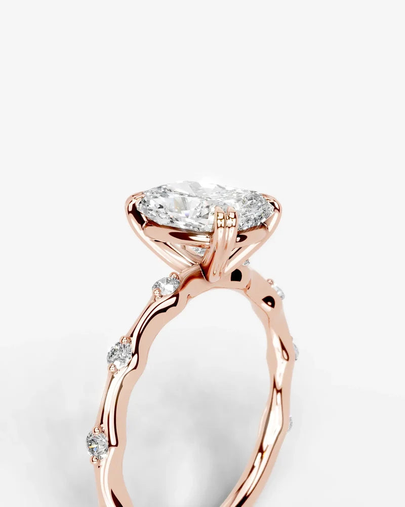 2 Carat Lab Grown Diamond Callista Elongated Cushion Cut Sidestone Engagement Ring