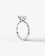 2 Carat Lab Grown Diamond Callista Elongated Cushion Cut Sidestone Engagement Ring