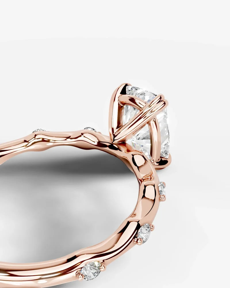 2 Carat Lab Grown Diamond Callista Elongated Cushion Cut Sidestone Engagement Ring