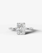 2 Carat Lab Grown Diamond Callista Elongated Cushion Cut Sidestone Engagement Ring