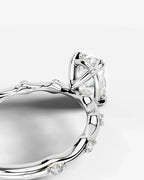 2 Carat Lab Grown Diamond Callista Elongated Cushion Cut Sidestone Engagement Ring