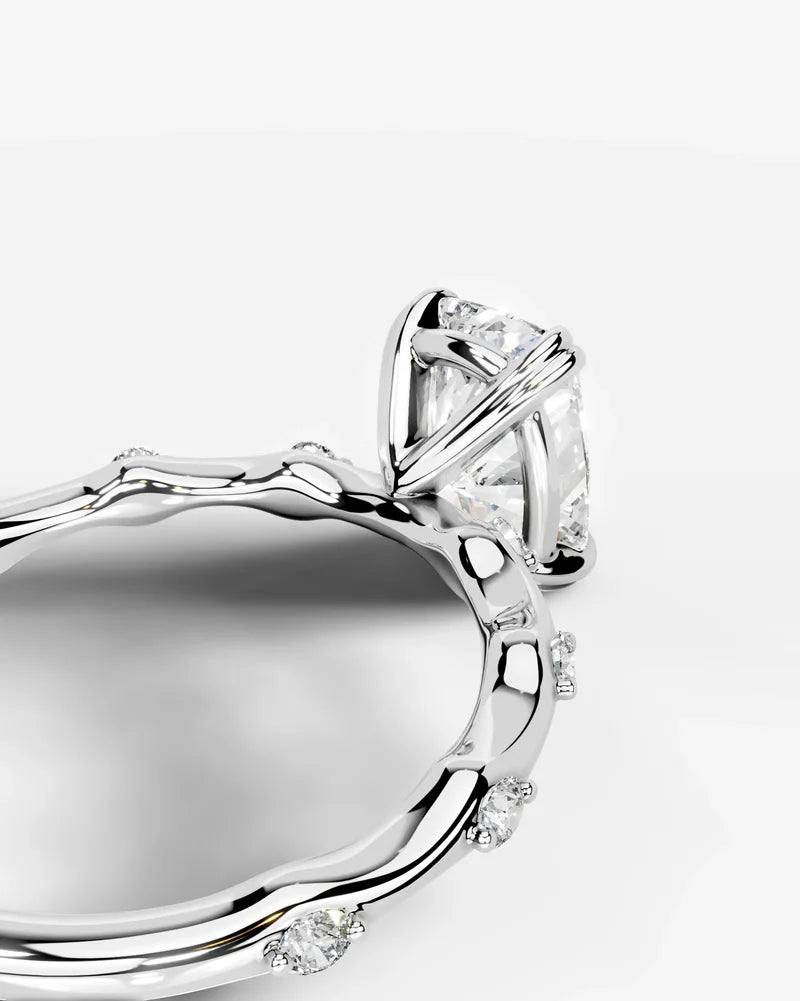 2 Carat Lab Grown Diamond Callista Elongated Cushion Cut Sidestone Engagement Ring
