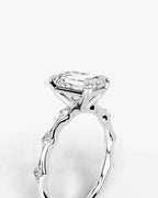 2 Carat Lab Grown Diamond Seraphina Emerald Cut Sidestone Engagement Ring
