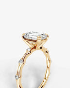 2 Carat Lab Grown Diamond Seraphina Emerald Cut Sidestone Engagement Ring