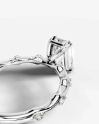 2 Carat Lab Grown Diamond Seraphina Emerald Cut Sidestone Engagement Ring