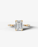 2 Carat Lab Grown Diamond Seraphina Emerald Cut Sidestone Engagement Ring