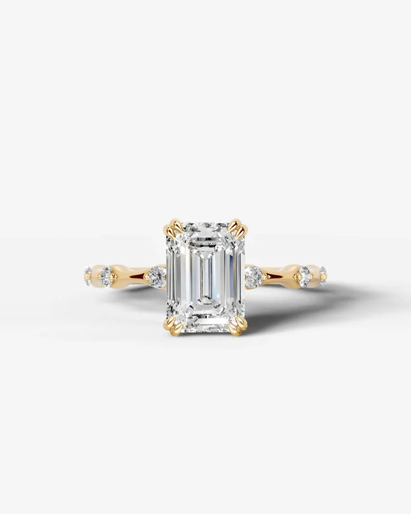 2 Carat Lab Grown Diamond Seraphina Emerald Cut Sidestone Engagement Ring