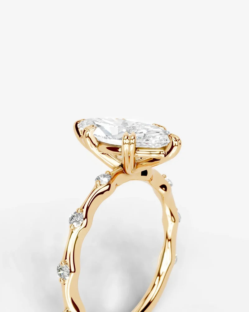 2 Carat Lab Grown Diamond Callista Marquise Cut Sidestone Engagement Ring