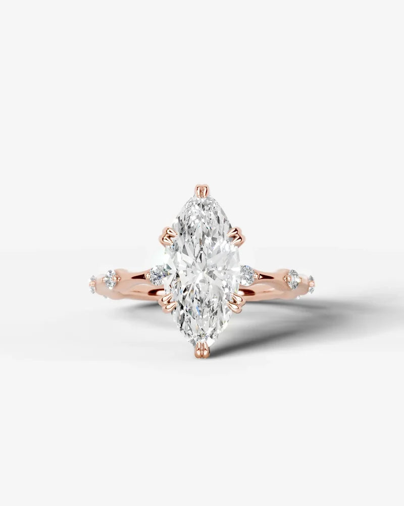 2 Carat Lab Grown Diamond Callista Marquise Cut Sidestone Engagement Ring
