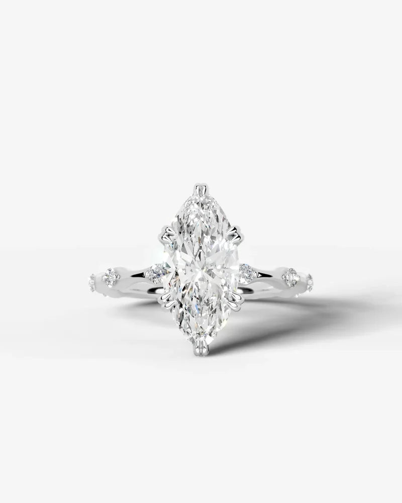2 Carat Lab Grown Diamond Callista Marquise Cut Sidestone Engagement Ring