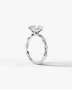 2 Carat Lab Grown Diamond Lyra Oval Cut Sidestone Engagement Ring