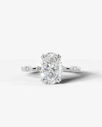 2 Carat Lab Grown Diamond Lyra Oval Cut Sidestone Engagement Ring