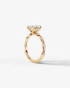 2 Carat Lab Grown Diamond Solaria Pear Cut Sidestone Engagement Ring