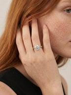 2 Carat Lab Grown Diamond Solaria Round Cut Sidestone Engagement Ring