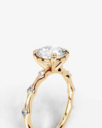 2 Carat Lab Grown Diamond Solaria Round Cut Sidestone Engagement Ring
