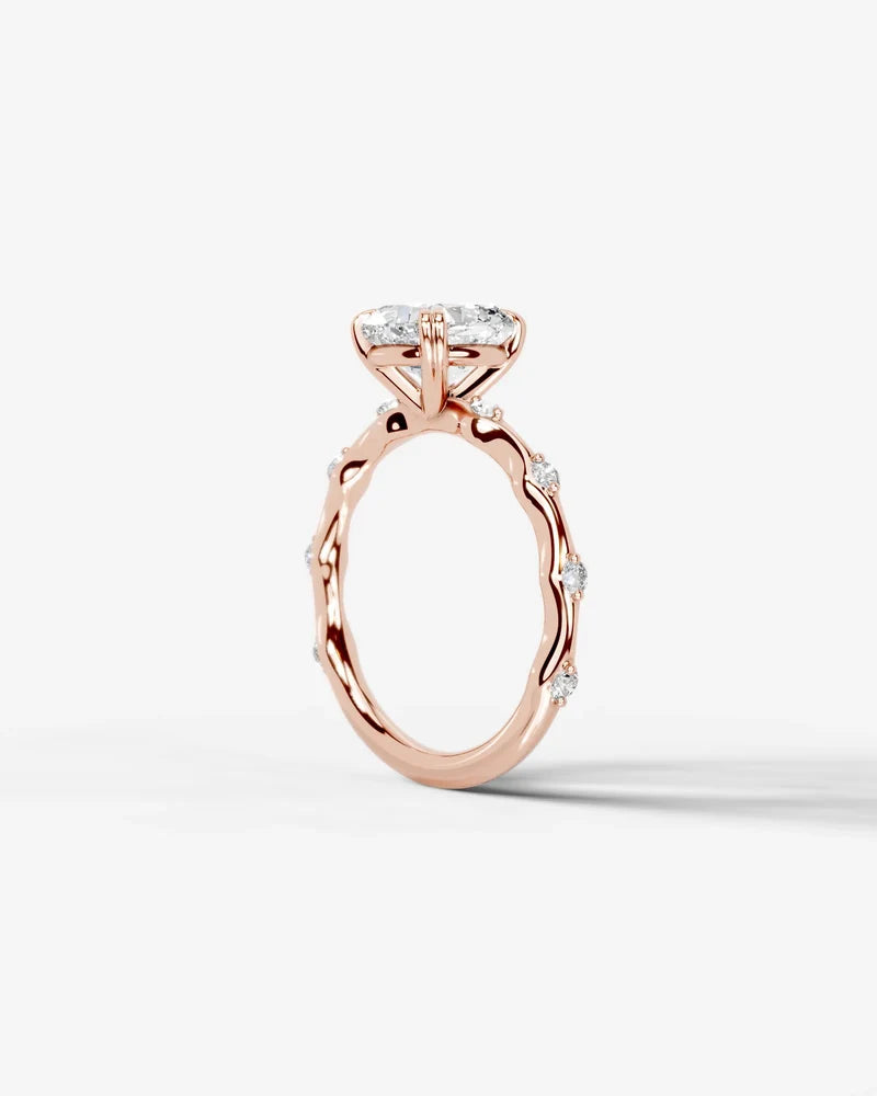 2 Carat Lab Grown Diamond Astraea Cushion Cut Sidestone Engagement Ring