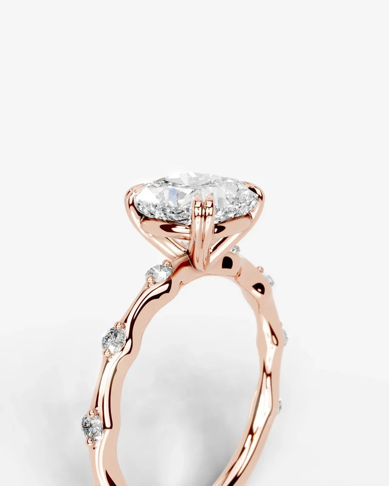 2 Carat Lab Grown Diamond Astraea Cushion Cut Sidestone Engagement Ring
